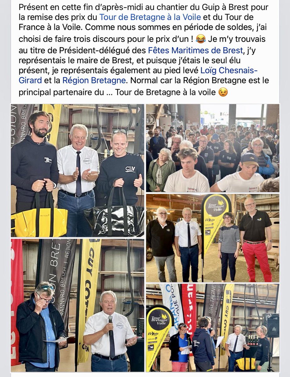 <a href="/FFVoile/">FFVoile</a> <a href="/lbvoile_off/">Ligue Bretagne de Voile</a> <a href="/LoigCG/">Loïg Chesnais-Girard</a> <a href="/PiPouliquen56/">Pierre Pouliquen</a> <a href="/regionbretagne/">Région Bretagne</a> <a href="/fetes_maritimes/">Fêtes Maritimes de Brest</a> @BrestFr <a href="/FCuillandre/">François Cuillandre</a>