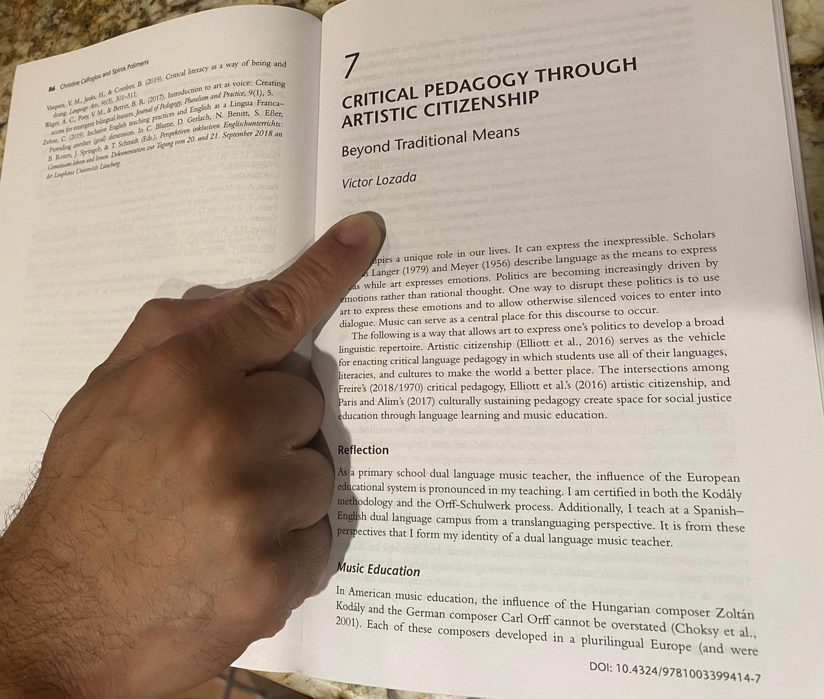 Announcing my chapter in <a href="/BarbaraMuszyns3/">Barbara Muszynska</a> and <a href="/hansen_holly/">Dr. Holly Hansen-Thomas</a>'s book! It looks at how Orff Schulwerk can develop language and critical consciousness through music with children in dual language programs. 
doi.org/10.4324/978100…

@AOSA1968 <a href="/TWUCOPE/">TWUCOPE</a> @TWULitandLearn <a href="/TWUMultilingual/">TWU Multilingual & Multicultural Studies</a>