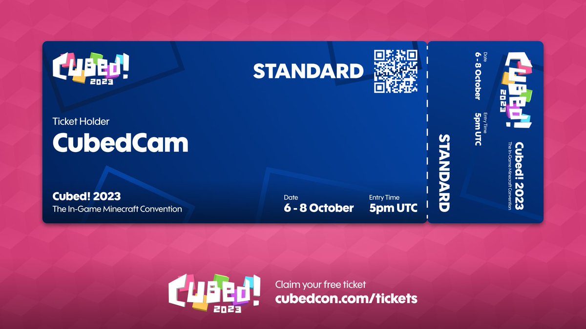 CubedCam has their ticket ready for #Cubed2023 🙌

Do you have yours? Share it below if you do!

Still need to get your FREE ticket? Get it here!
🎟 cubedcon.com/tickets