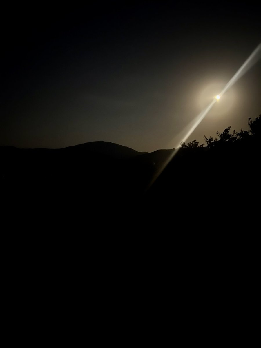 Artsakh tonight. Due to Azerbaijan’s blockade — and the fact that they’ve cut our access to electricity — the only light we currently have is from the moon. The city of Stepanakert enveloped in darkness.