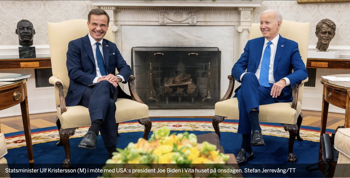 Excited to have @SwedishPM in Washington! @POTUS & @SwedishPM building on our already strong 🇺🇸🇸🇪 ties, w/ discussions on growing security cooperation & #Sweden’s #NATO accession. Supporting #Ukraine, supply chain diversification & emerging technologies were also on the agenda.