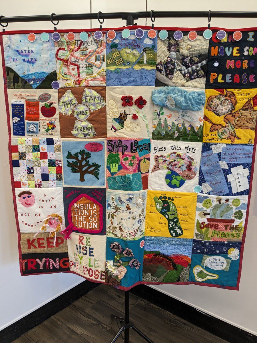 rockmistress's tweet photo. Thank you to everyone who created a #Quilt panel for the @ThreadsSurvival  #ThreadsOfSurvival.  now on display at @HuddsArtGallery  last day 8th July.   Thanks to the team at @WovenInKirklees  for all your help and support,   Loved every moment x https://t.co/q8r6EcLWvy