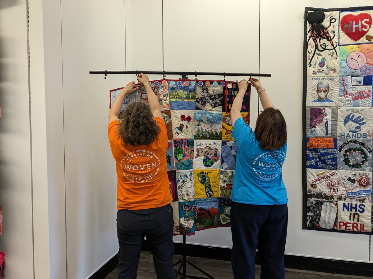rockmistress's tweet photo. Thank you to everyone who created a #Quilt panel for the @ThreadsSurvival  #ThreadsOfSurvival.  now on display at @HuddsArtGallery  last day 8th July.   Thanks to the team at @WovenInKirklees  for all your help and support,   Loved every moment x https://t.co/q8r6EcLWvy