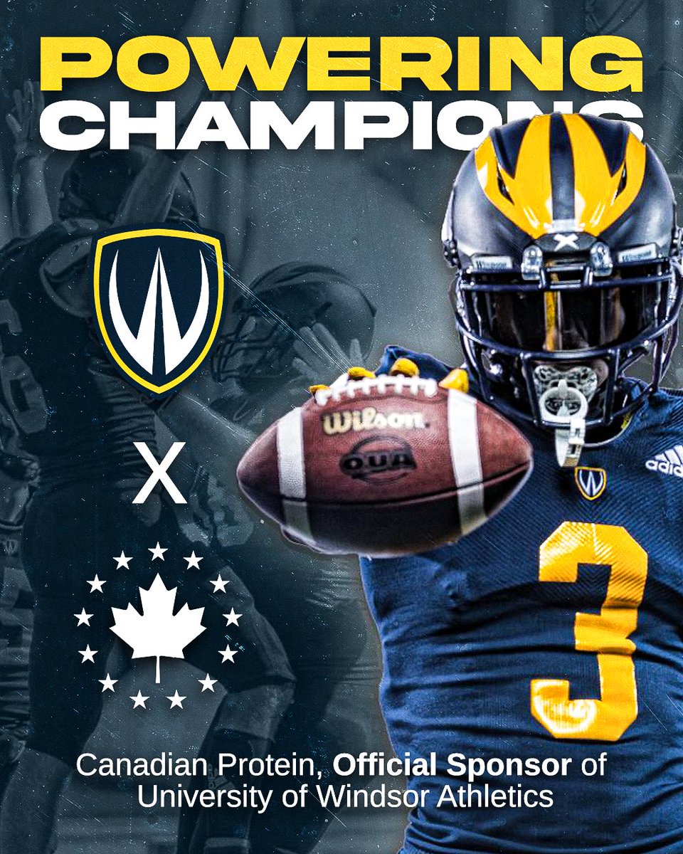 CanadianProtein's tweet photo. Exciting News! 🎉 We are thrilled to announce that the University of Windsor and Canadian Protein have joined forces! 🤝 We are proud to share that Canadian Protein is now the official sponsor of University of Windsor Athletics!  #canadianprotein #universityofwindsor #sponsor https://t.co/wLq6yU4x5z