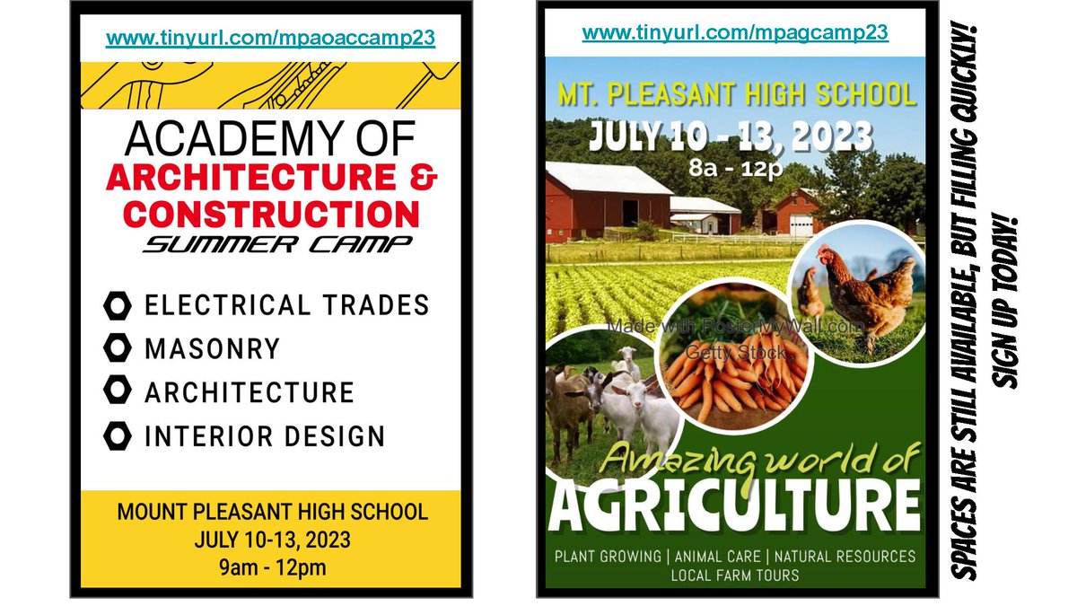 Don't forget about the summer camps at MP High School!!