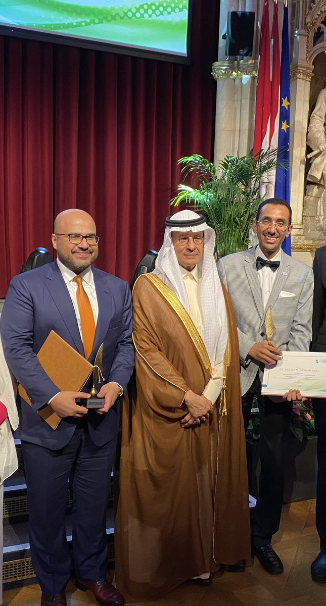 YAlshammari's tweet photo. On this special Viennese evening, I’m extremely delighted to be honoured of the OPEC Award of the Best Young Energy Professional 2023, An award that recognizes young professionals who made extra ordinary and sustained contributions to delivering better understanding of key determinants of energy markets stability. 
@OPECSecretariat 
@imperialcollege 
@CMarkits
