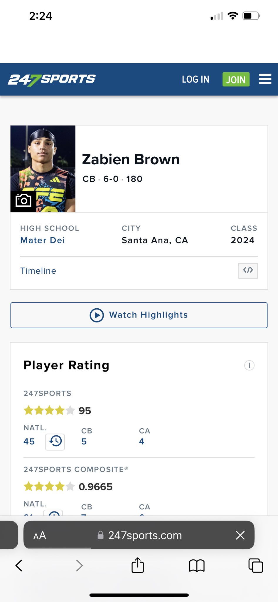 EL CHICANO on X: USC FANS NEW CRYSTAL BALL 4* CB ZABIEN BROWN