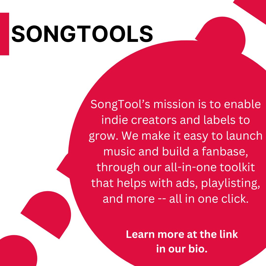 a2im's tweet photo. This week's Associate Member Spotlight goes to @SongTools π
SongTools is an all-in-one toolkit that makes it easy for indie labels & artists to build a fanbase via ads, playlisting, and more β all in one click.
π Learn more here: https://t.co/A2LBDnhu3k
#SongTools #A2IM https://t.co/KLt6KvZw98