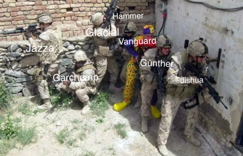 time to get a little silly before the sleepover party jersey shore takeover...

please welcome our Dive Party roster! 🦍🍌

⁉️ <a href="/JishuaOW/">jish</a> 
⁉️ @Garchomp__ 
⁉️ <a href="/jazzafps/">Jazza</a> 
⁉️ <a href="/Glacialfps/">Glacial</a> 
⁉️ <a href="/hammer__cc/">hammer</a> 
⁉️ <a href="/VanguardOW1/">Vang</a>
⁉️ <a href="/KongDooGunthera/">Günther</a> 

📋 <a href="/faelysium/">☆ chicken butt! ☆</a> 
🐠 <a href="/goldfish_ow/">goldfish</a>