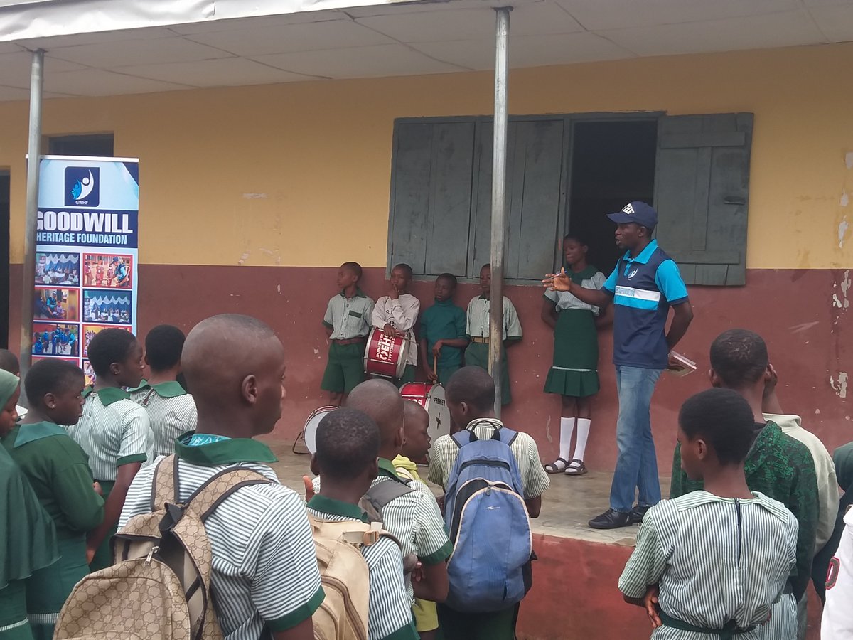 GoodwillHF's tweet photo. We held another segment of our ongoing Career counselling  talk to Oluyole Extension High School on July 5,2023 and made an speech so as to help the Students navigate the complexities of the job opportunities and careers they can take. https://t.co/55LaJKNOYQ