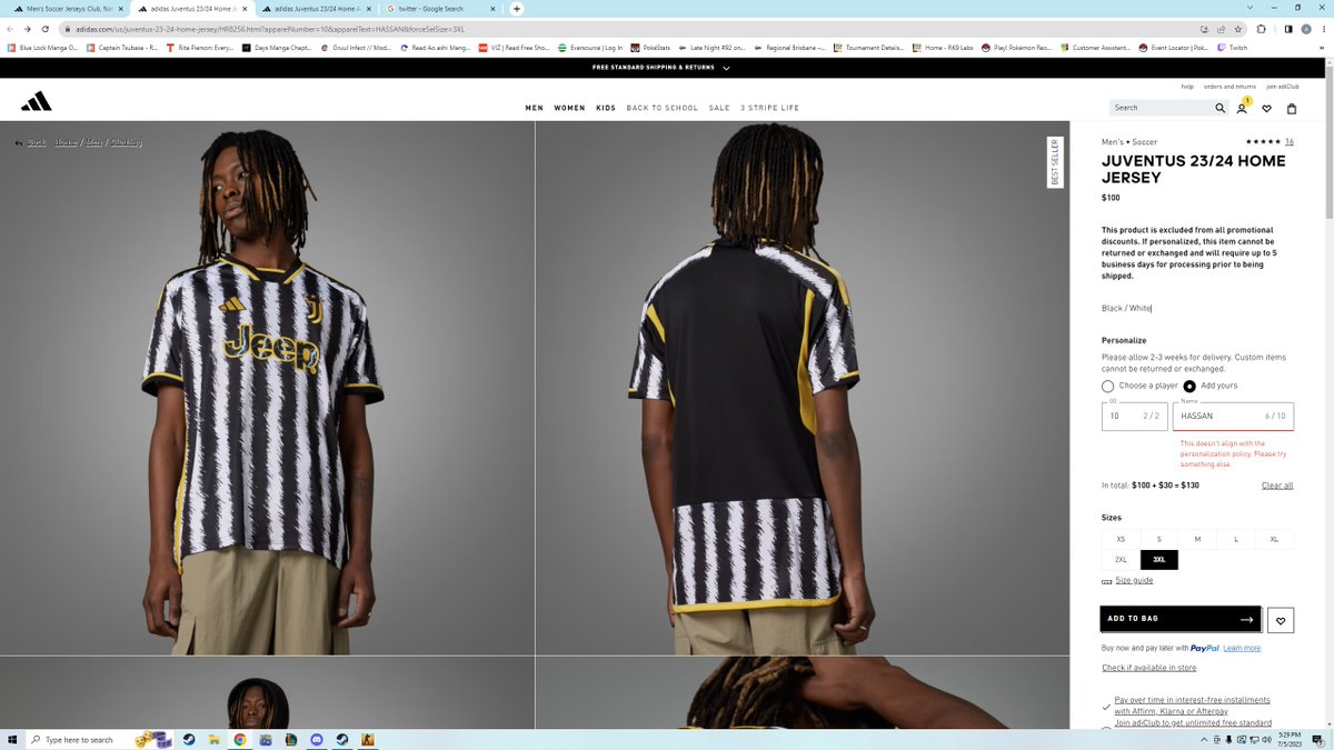 Brofromperu's tweet photo. @adidas @juventusfc any idea why I can't use my name on a custom jersey?? https://t.co/1Ez2FrxvOS