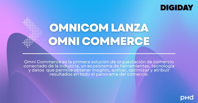 PHD Media Chile (@chilephd) on Twitter photo Omnicom presentó 'Omni Commerce' en el <a href="/Cannes_Lions/">LIONS | The Home of Creativity</a> del 2023.
Es la primera solución de comercio conectado de la industria: un ecosistema de aplicaciones y señales de datos que se pueden combinar y personalizar para impulsar el comercio del cliente y los objetivos de la marca. Omnicom presentó 'Omni Commerce' en el <a href="/Cannes_Lions/">LIONS | The Home of Creativity</a> del 2023.
Es la primera solución de comercio conectado de la industria: un ecosistema de aplicaciones y señales de datos que se pueden combinar y personalizar para impulsar el comercio del cliente y los objetivos de la marca.