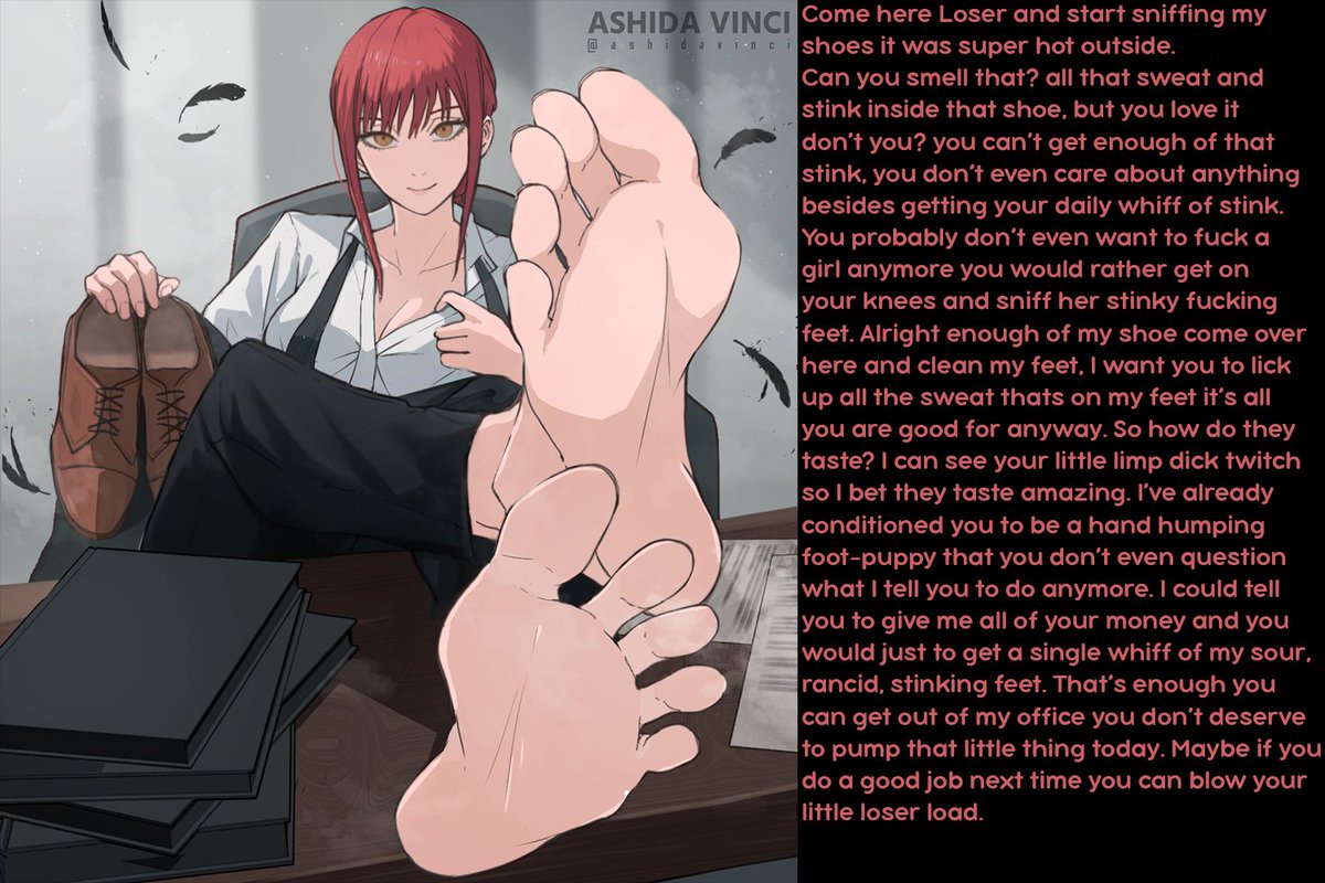 HuAlicee's tweet photo. Makima's little loser 

#feet #soles #goon #hentai https://t.co/ENryJbIrsl
