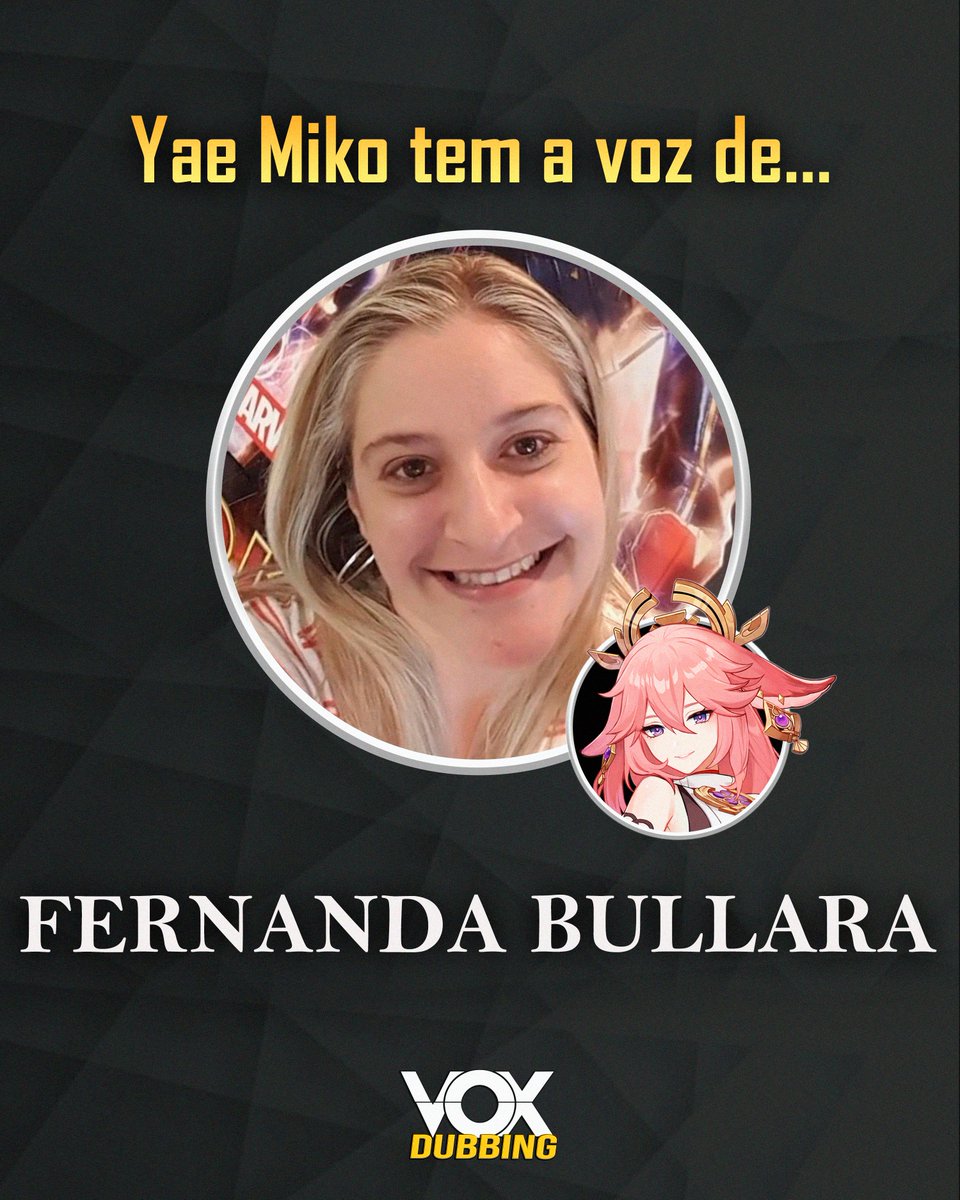 VoxDubbing's tweet photo. Aqui na Vox Dubbing, personagens hipnotizantes possuem vozes de arrepiar! 

A nossa Kitsune favorita, Yae Miko leva a voz da maravilhosa @FernandaBullara 

É editora chefe pra você, viu? 💅👠🦊

Acompanhe a DEMO completa da personagem no nosso canal.
Link abaixo. https://t.co/RZaLF7UAxI