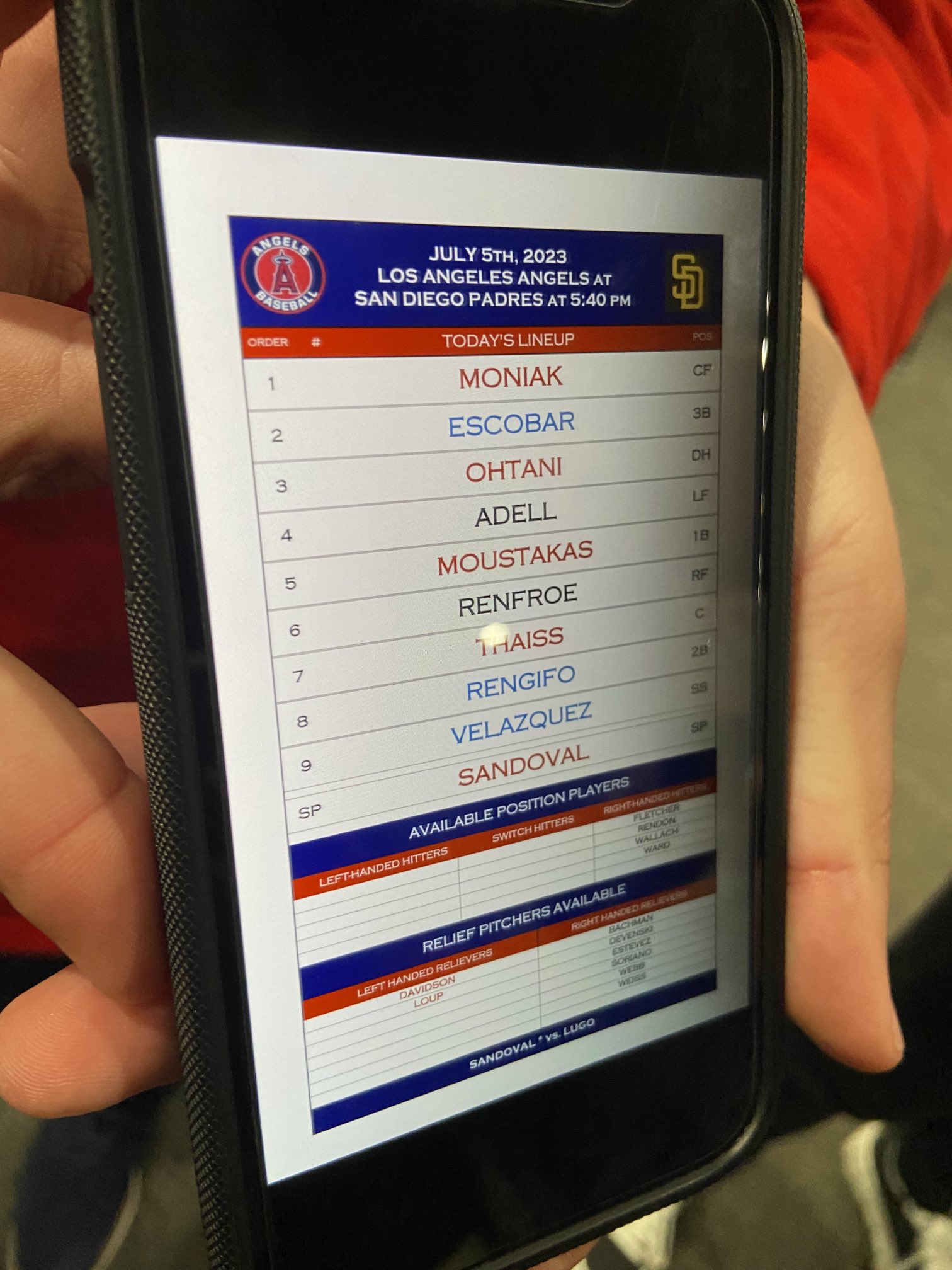 Sam Blum on Twitter "Angels lineup today with Rendon still active