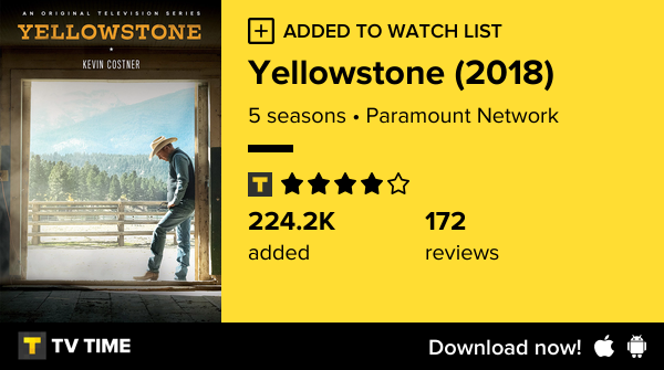 I've just started following Yellowstone (2018) tvtime.com/r/2SzmF #tvtime