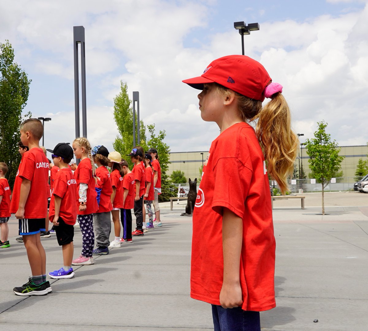 visitCPDC's tweet photo. It's the first week of Summer Camp! We kicked off our favourite time of year with a demonstration from the Canine Unit, and some drill basics that the campers will have down pat by the end of the week. It's official: this summer is going to be so much fun! #yycsummercamps #yyc https://t.co/g0QwbSGqp7