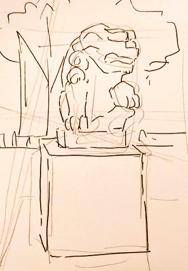 #1日1模写 Ⅲ　191/365
今日は女の子と狛犬でした✨
冬仕様のセーラー服、良き…💕🥰🥳
#マンレボ　#無煙マッチ https://t.co/nghs1hDlNs