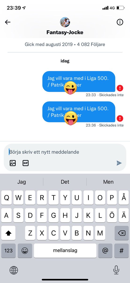 Kaputtrik's tweet photo. @JSjohage Jag vill vara med om det finns plats! Går dock inte skicka dm ☹️ https://t.co/IXeWl9PYMA