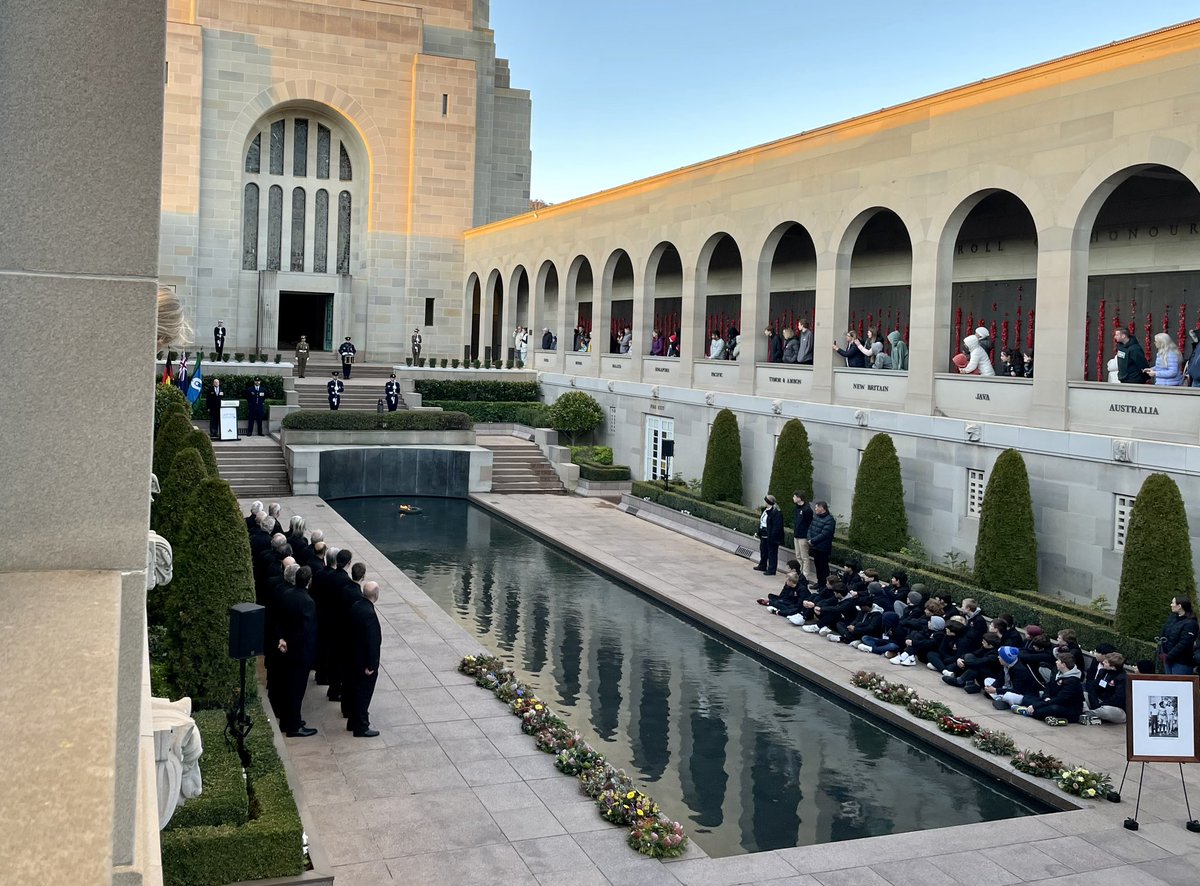 Clarissa_Thorpe's tweet photo. A moving Last Post Ceremony as part of NAIDOC week honouring Private Edward Mussing in WWII, brother of Indigenous rights leader Faith Bandler at @AWMemorial #Canberra https://t.co/4C1p2ixB6K