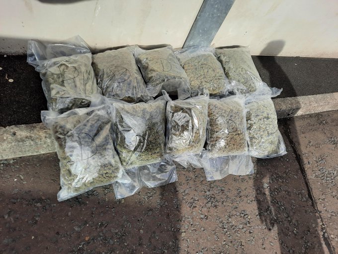 This picture shows a quantity of herbal cannabis following a proactive stop-and-search of a car in the Doogary Road area of Omagh on Wednesday, 5th July.