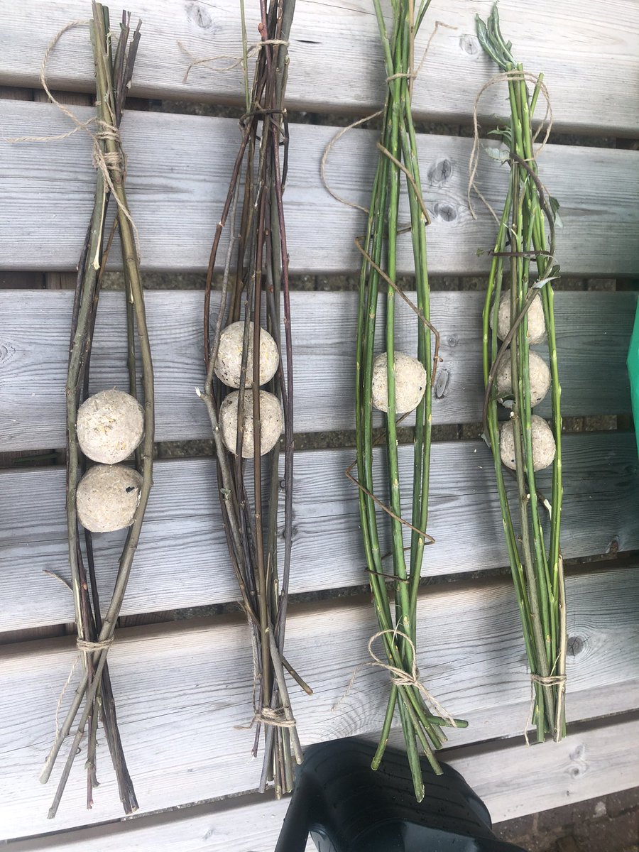 CoralineT88's tweet image. Today was the penultimate day of my placement &amp;amp; we welcomed the lovely Becky from @DenbighshireCC who taught patients &amp;amp; staff the art of willow weaving! We made these cute obelisks and bird feeders for the garden :) #natureforhealth #OTstudent #willowweaving @GlyndwrOT #limbloss