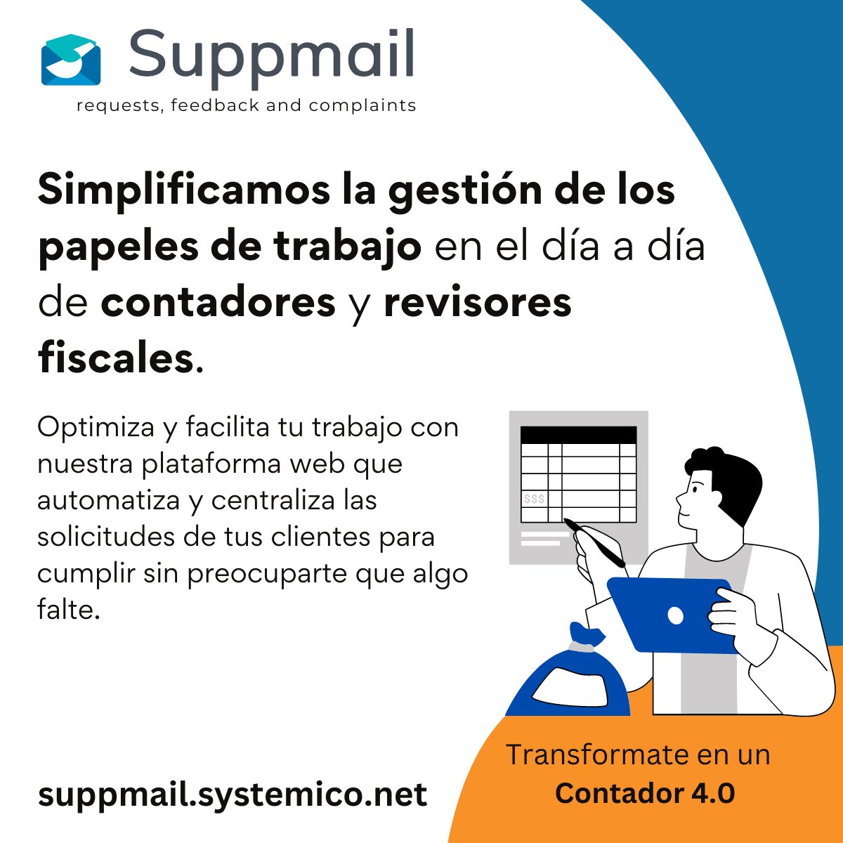 systemico's tweet photo. A todos los contadores que desean optimizar su atención con un canal para asegurar la gestión de los papeles de trabajo y cumplimiento a cada cliente.
Organizados y efectivos con Suppmail.
Accede ahora a: https://t.co/IaxBPGhEtp https://t.co/SLkwMGC3HM