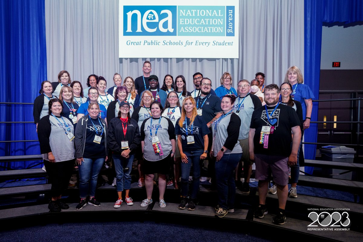 NSEAOnline's tweet photo. The 2023 NSEA Delegation at the #NEARA! #UnionStrong https://t.co/0g3nSUFiCD