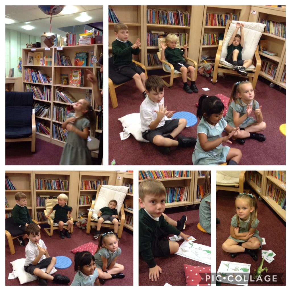 A Roarsome afternoon with <a href="/springwoodfs/">Reception</a> in a dinosaur themed story time. Hunting and counting dinosaurs and completing dino puzzles too . <a href="/ReadingatLLP/">Reading at LLP</a> #swhenglish