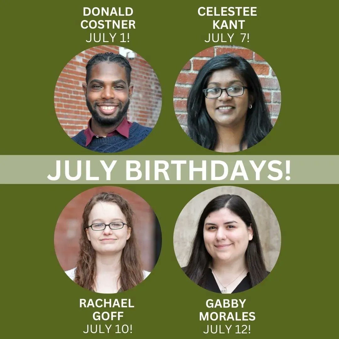 YoungWrightArch's tweet photo. YWA’s July Birthdays!  

Donald Costner (6/1), Celestee Kant (7/7), Rachael Goff (7/10), Gabby Morales (7/12), Sam Goembel (7/13), Sarah Buchanan (7/16), and Emmalee Lowe (7/23)! Cheers! https://t.co/x19Rr1uEln