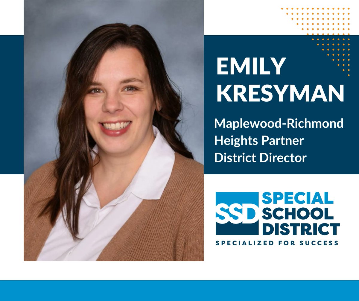 During the June 30, 2023 Board meeting, Emily Kresyman was approved as the new @mrh_schools Partner District Director. Kresyman previously worked within SSD as a special education coordinator in Mehlville. 
bit.ly/3NZj93l