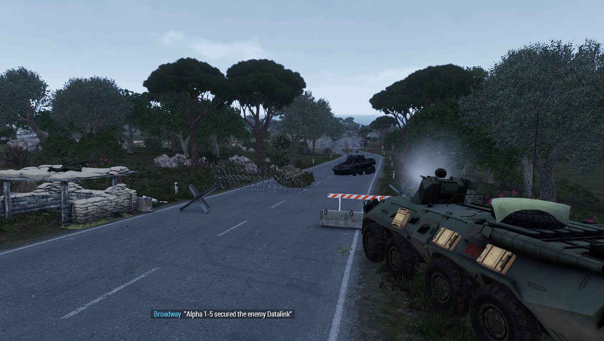 GGalaxy_'s tweet photo. In #Arma3 kann schon eine Straßensperre viel anrichten XD   Naja, das ist schnell eskaliert! https://t.co/HKBFLg095U