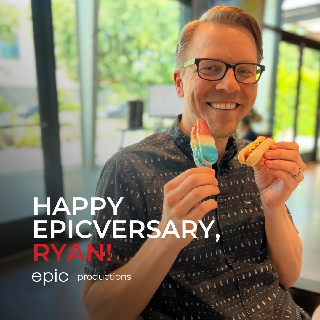 Happy Epicversary, Ryan!

A year goes by fast when you're having fun 😎 Thank you for always bringing a positive attitude, witty jokes and ultimate spirit when it comes to a costume contest 💯

We appreciate you!

#EpicProductions #Epicversary #VideoProduction #GraphicDesign