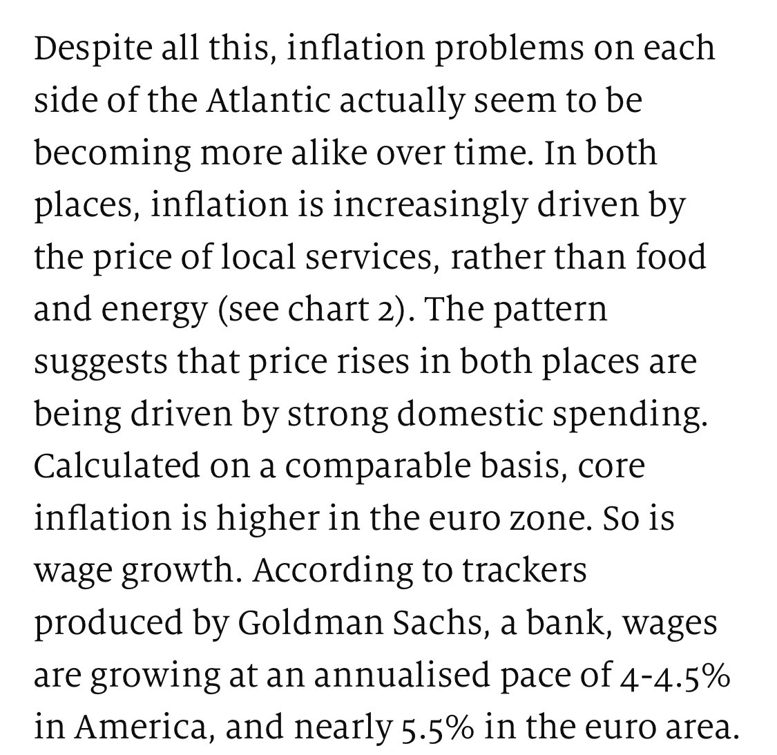 From the article in The Economist on “The Fight Over Inflation in America and Europe.” 

#economy #inflation <a href="/TheEconomist/">The Economist</a> #econtwitter