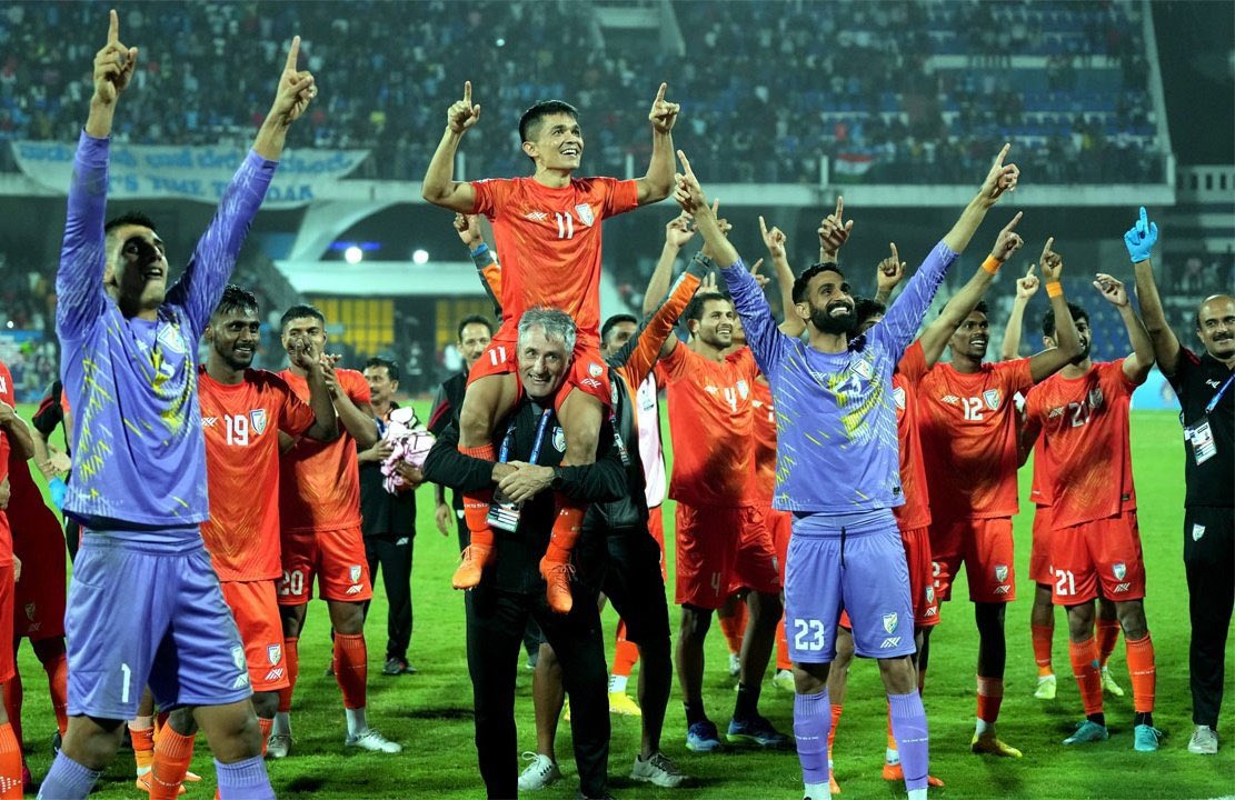 Huge congratulations to #TeamIndia! 🇮🇳💙🏆⚽️

#SAFFChampionship2023