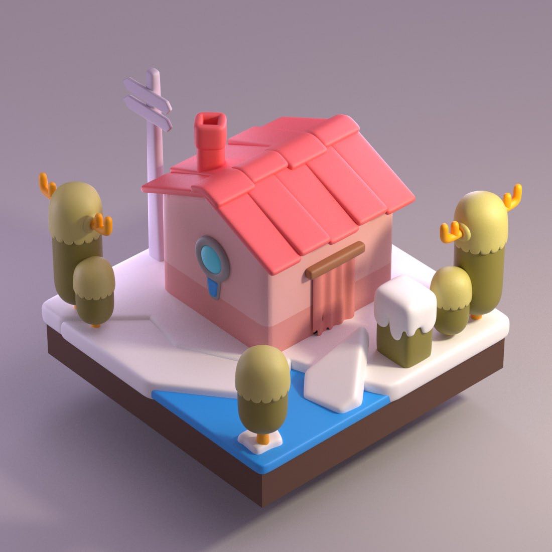 🛑Breaking news🛑: Snow has been found outside of the pink house 🏡