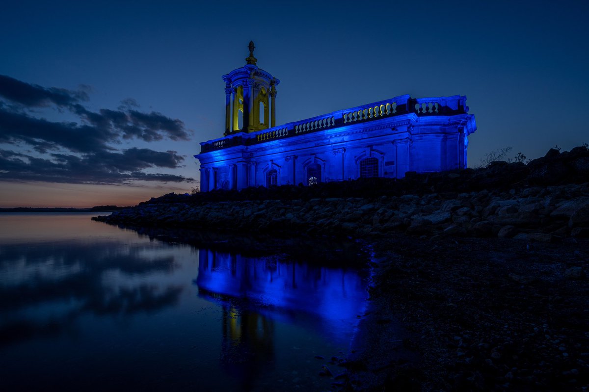 Normanton Church is one of the many landmarks across the country shining blue tonight to commemorate 75 years of service from the NHS 💙

#NHS75
#NHS75Birthday

@rutlandcouncil 

📷 @Photo_Rutland