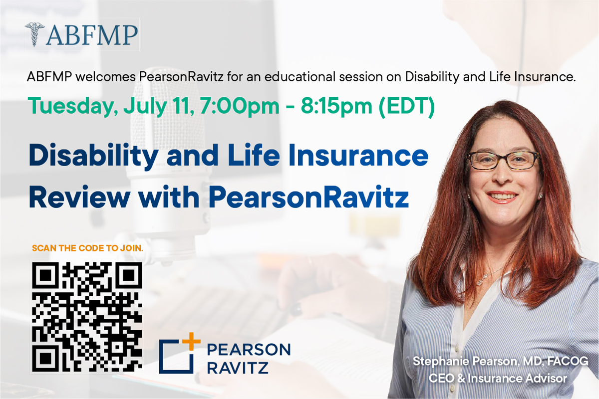 Join us Tuesday, 7/11 at 7PM ET with PearsonRavitz's founder and CEO, Dr. Stephanie Pearson to learn about disability and life insurance. Add to your calendar using this link: evt.to/ahassdsgw #FMRevolution #FMRising #FamilyMedicine #MedTwitter