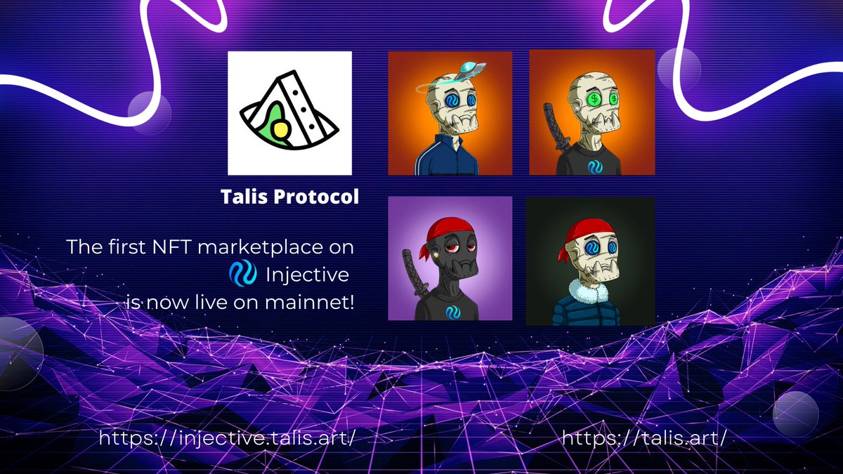 aleksander_100's tweet photo. The first NFT marketplace on #Injective
#ProtocolTalis is now live on mainnet!  
A new generation of NFT builders are coming to the fastest L1
Be sure to check it out 👇

https://t.co/gFsSeKSAUP  

@Injective_ #INJ https://t.co/pW1LM91Qsl