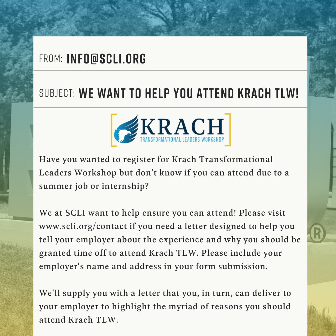 📢 Attention <a href="/sigmachi/">Sigma Chi Fraternity</a> members! Are you interested in attending Krach TLW? Do you need assistance explaining the benefits of Krach TLW to your employer? 

We're here to help! Tap the link in our bio and visit our website to access a form to request an employer letter.