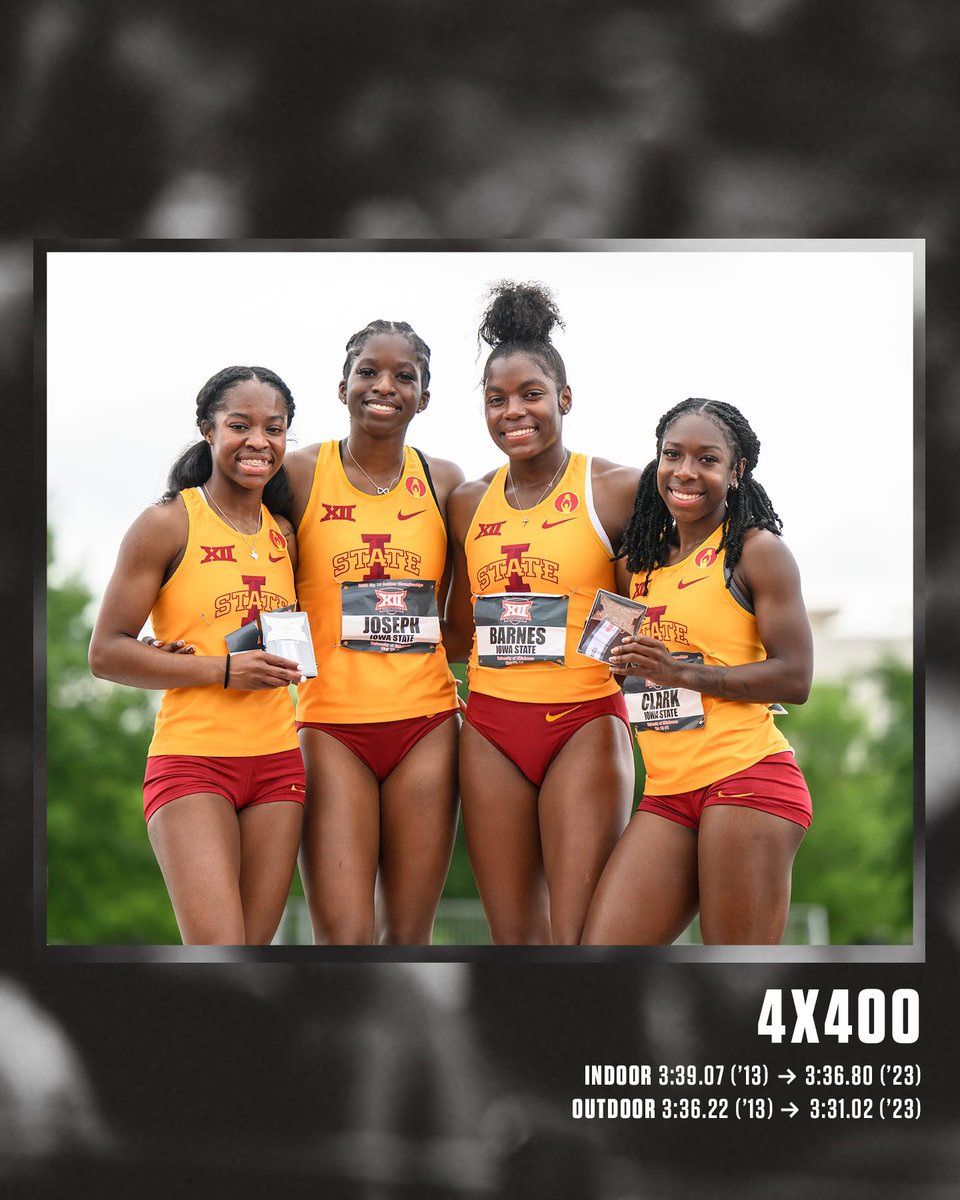 Record-shattering year for the 4x400 squad. 

» Two 10-year-old school records broken
» First ISU women’s team to advance to NCAA Prelims since 2014

#CycloneSZN