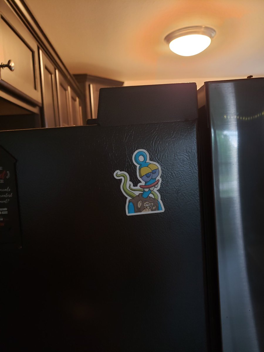 zues_hammer's tweet photo. GerpSonWil was a big hit today!

A 12 year old visiting my house recognized my Gerpson sticker on the refrigerator as an NFT based off of the bored ape shirt 😄 https://t.co/A5RHsO9EQ9