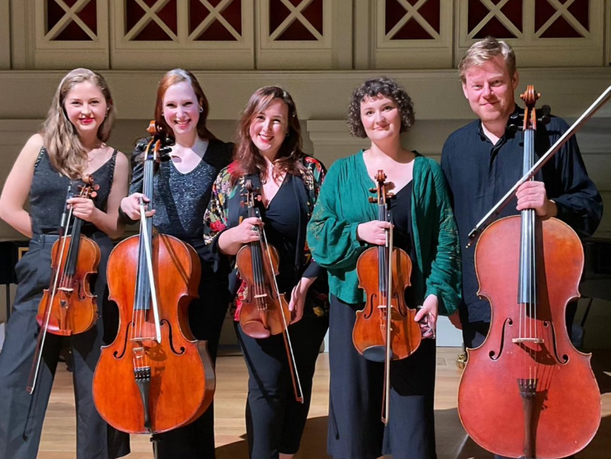 AlkyonaQuartet's tweet photo. Thanks to @jakob.kullberg , @tymonix999 and everyone that came to our concert last night, rounding off a year as Chamber Music Fellows at the @rcmlondon ! Were pleased to say we'll be back for another year! 🎉
📸 @petefozard https://t.co/GbSbWPwolW