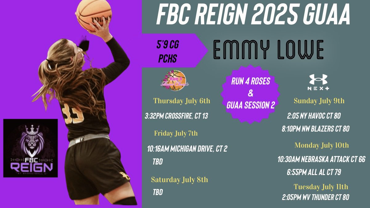 EmmyLowe3's tweet photo. Excited to be back on the court! 
@FBCReign2025  @pcladybobcats  @TFNsRun4Roses @UANextGHoops https://t.co/BbnPPqY1MP