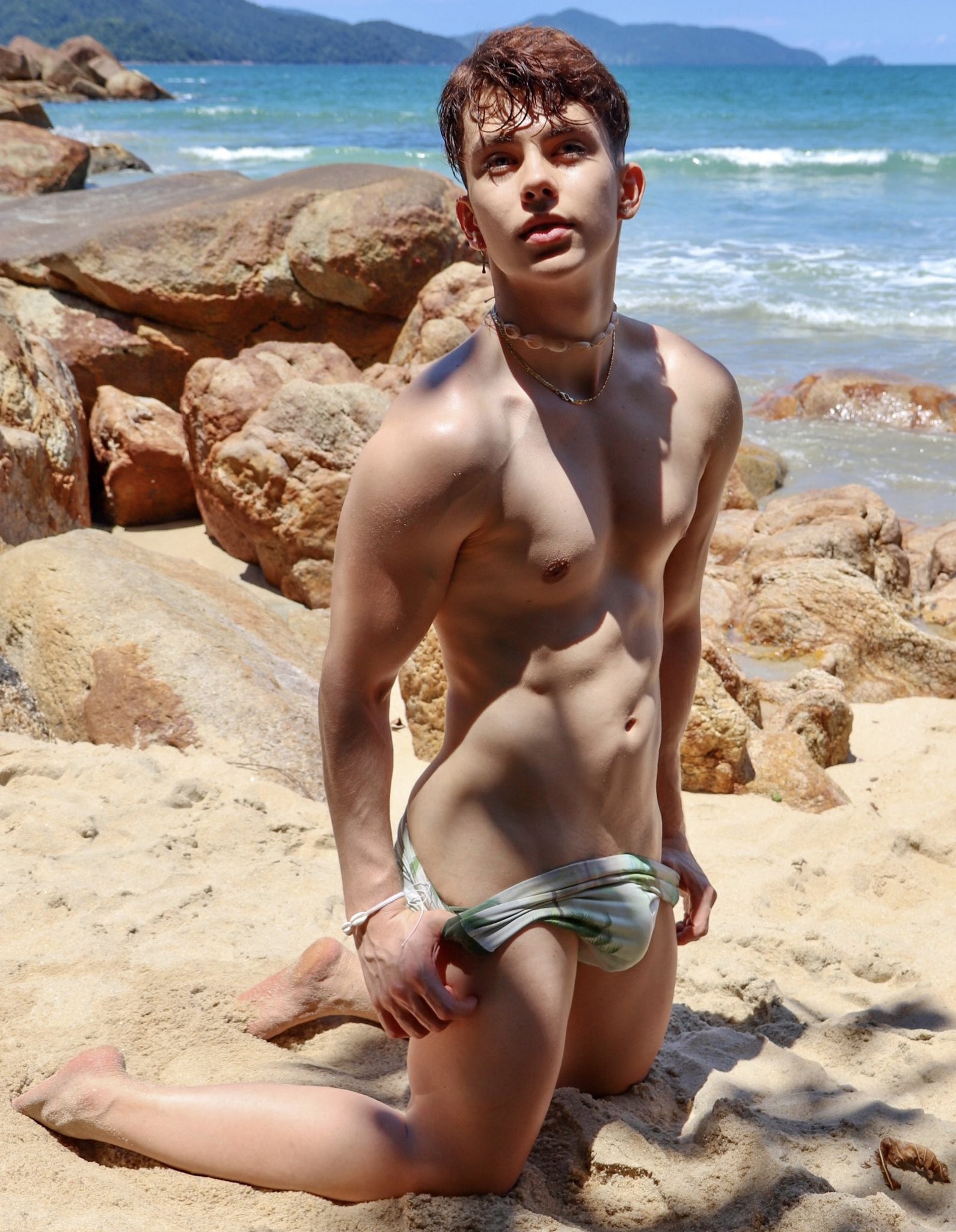 Guillo Cuellar enjoying a private beach encounter