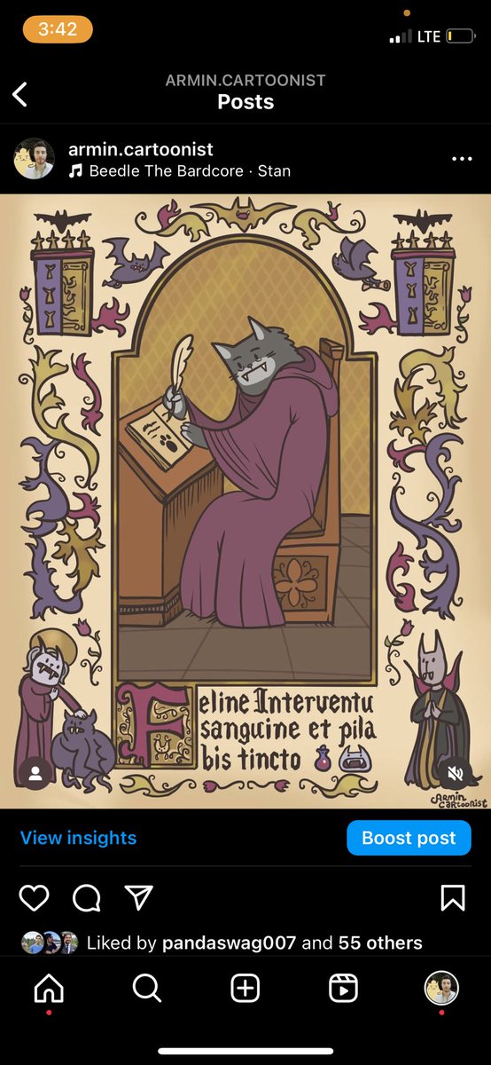 An oldie from December, I was obsessed with the medieval ages after playing Pentiment from <a href="/Obsidian/">Obsidian</a> :) behold, vampire cat scribe