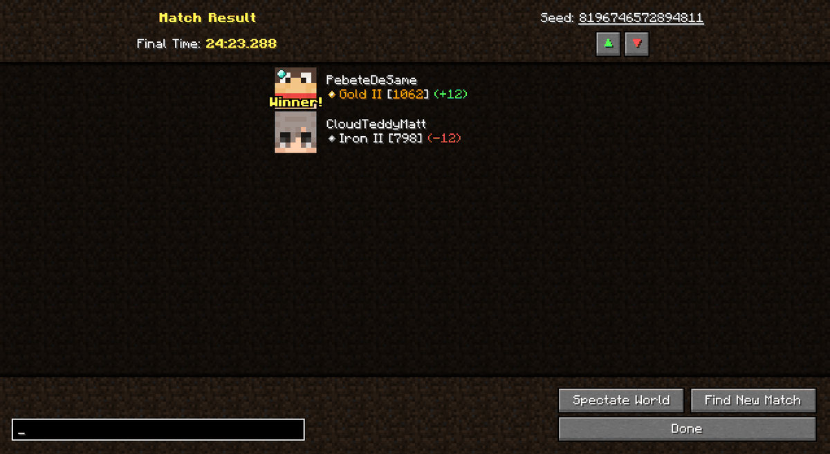 Pebetedesame's tweet photo. After more than a year i got a single second improvement on my 1.16 pb whilst playing ranked. omega im washed https://t.co/YkYIvicHOg