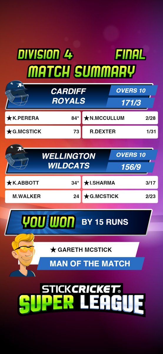 gtd1973's tweet photo. I'm playing Stick Cricket #SuperLeague https://t.co/mj3lmorEdP