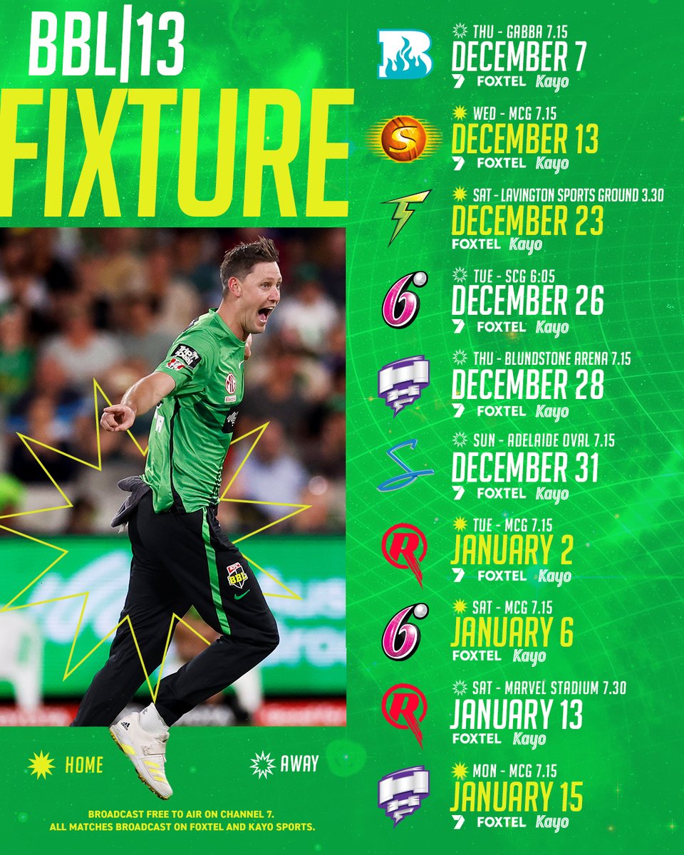 📅 Here's our BBL|13 fixture in full.

Details ⬇️
strs.co/BBL13Fixture
