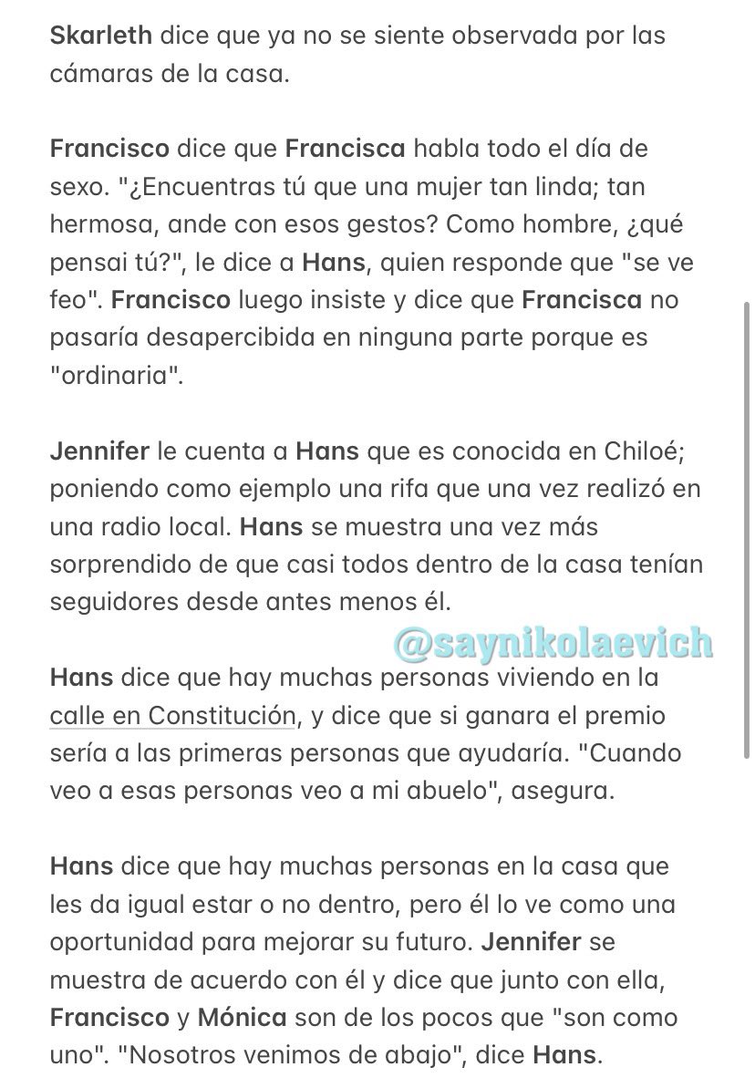 saynikolaevich's tweet photo. RESUMEN MARTES 4 DE JULIO // Lo subo tarde pero al menos está aquí para formar parte de la colección. Espero que a más de alguno le sirva para no quedar colgado. #GranHermanoChile #GranHermanoCHV #ResumenGH #GHChile https://t.co/GDcisVYsQT